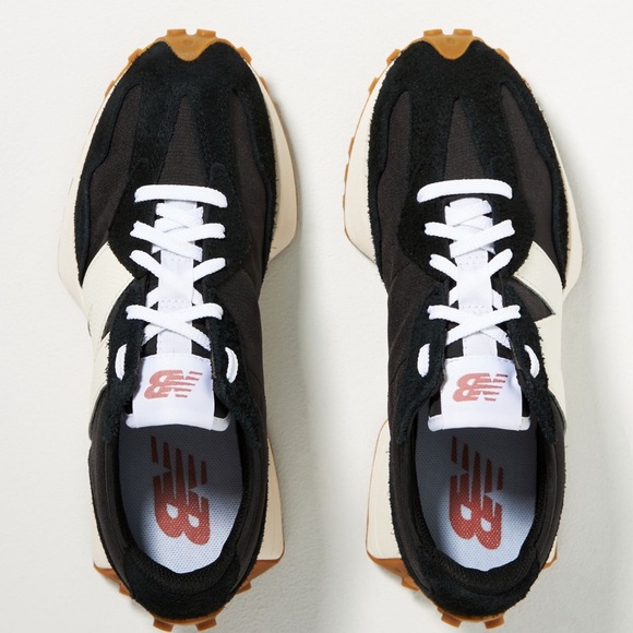 New Balance Black and White 327 Athletic Shoes - Picture 2 of 10